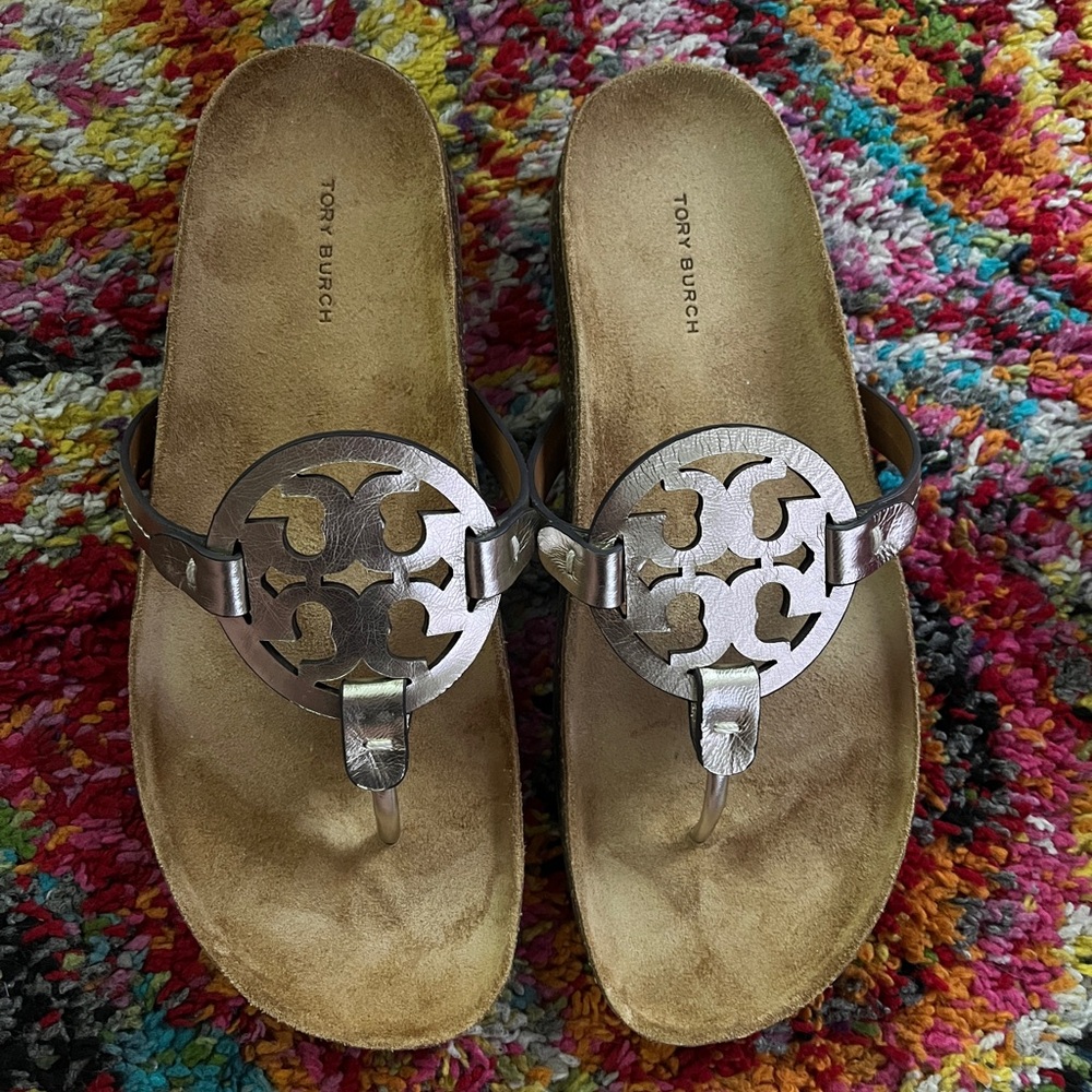 Tory Burch Women's Metallic Miller Cloud Footbed Sandals
